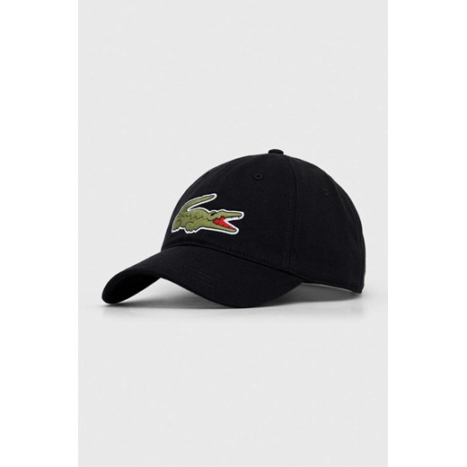 Lacoste czapka z daszkiem bawełniana kolor czarny z aplikacją RK9871-HBP ze sklepu PRM w kategorii Czapki z daszkiem damskie - zdjęcie 161403121