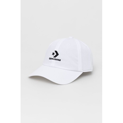 Converse czapka kolor biały z aplikacją 10022131.A02-White Converse ONE PRM