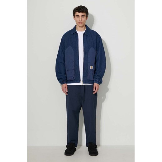 Universal Works spodnie bawełniane kolor granatowy proste 28905.NAVY-NAVY Universal Works 34 PRM