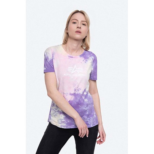 Alpha Industries t-shirt bawełniany Basic Tee Batik Wmn kolor różowy 116084.536-ROZOWY ze sklepu PRM w kategorii Bluzki damskie - zdjęcie 161405004