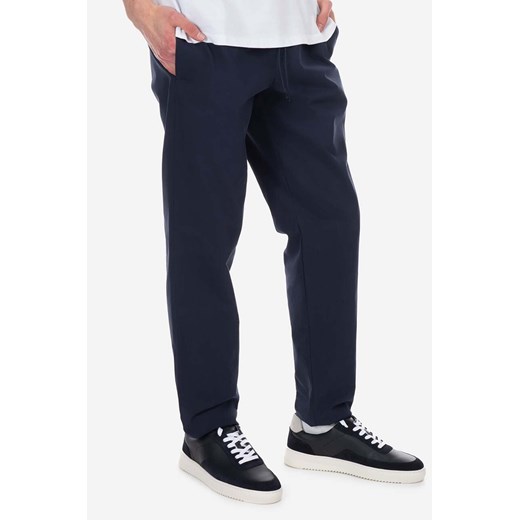 A.P.C. spodnie bawełniane kolor granatowy proste COGBM.H08354-MARINE L PRM