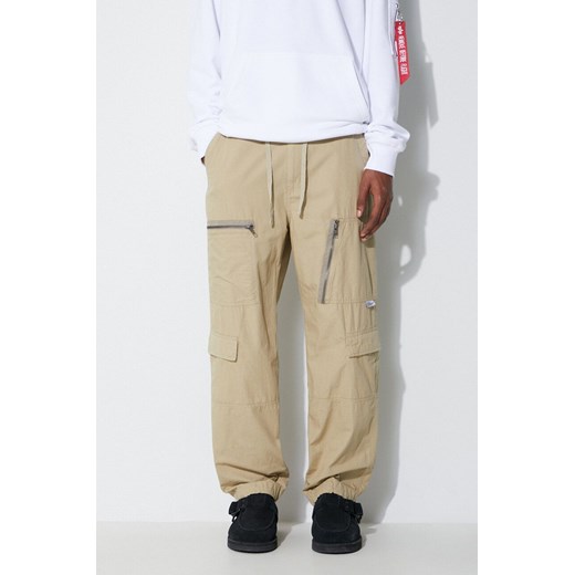 thisisneverthat spodnie męskie kolor beżowy proste TN231WPAOT01-KHAKI ze sklepu PRM w kategorii Spodnie męskie - zdjęcie 161405173