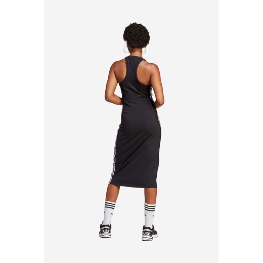 adidas Originals sukienka kolor czarny midi dopasowana IC5503-CZARNY 34 okazyjna cena PRM