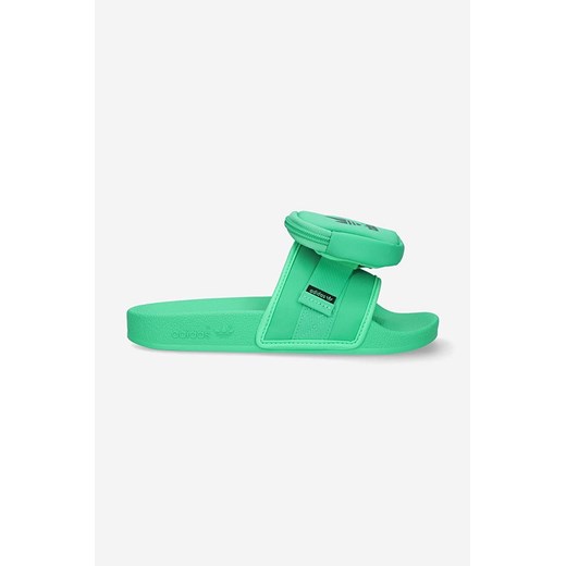 adidas Originals klapki Pouchylet damskie kolor zielony GZ4330-ZIELONY ze sklepu PRM w kategorii Klapki damskie - zdjęcie 161405841