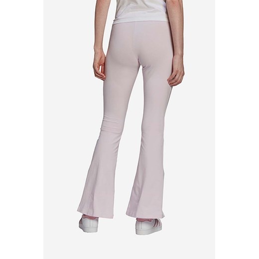 adidas Originals spodnie damskie kolor fioletowy dzwony high waist 40 wyprzedaż PRM