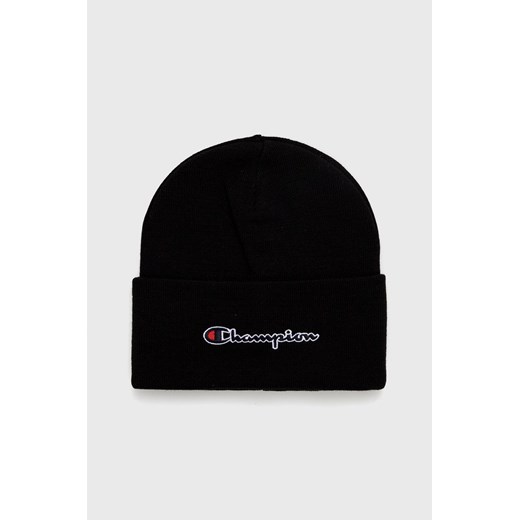 Champion czapka kolor czarny z grubej dzianiny 805678-SLI ze sklepu PRM w kategorii Czapki zimowe damskie - zdjęcie 161406474