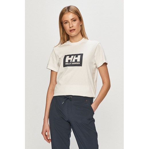 Helly Hansen T-shirt bawełniany kolor biały z nadrukiem 53285-096 Helly Hansen S PRM