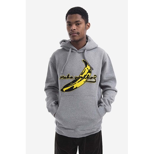 Maharishi bluza bawełniana Chanile Banana x Warhol męska kolor szary z kapturem Maharishi XL promocyjna cena PRM