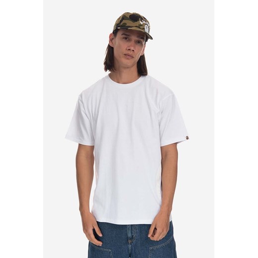 A Bathing Ape t-shirt bawełniany kolor biały gładki 001TEI701009M-WHITE ze sklepu PRM w kategorii T-shirty męskie - zdjęcie 161407051