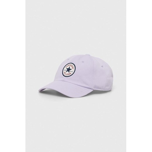 Converse czapka z daszkiem kolor fioletowy z aplikacją 10022134.A22-VaporViole Converse ONE PRM