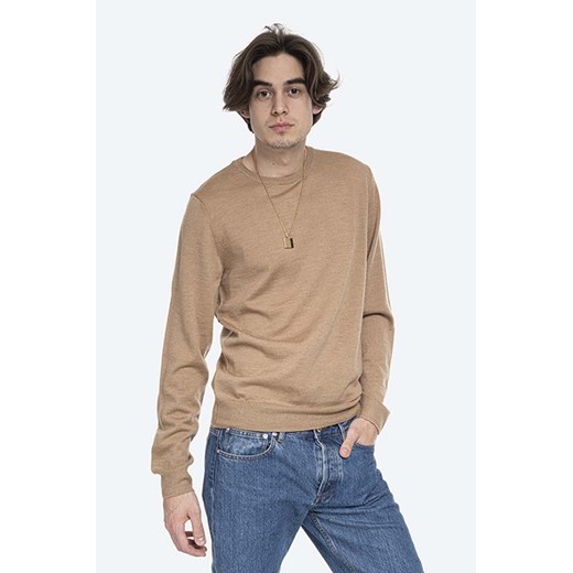 A.P.C. sweter wełniany Pull King męski kolor beżowy lekki WVAWM.H23628-BEIGE XL PRM okazja