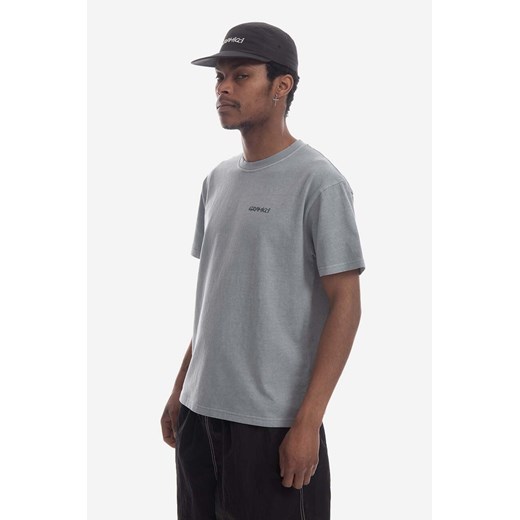 Gramicci t-shirt bawełniany G-Short Tee kolor szary z nadrukiem Gramicci L wyprzedaż PRM