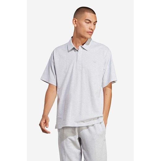 adidas Originals polo bawełniane Premium Essentials Polo Shirt kolor szary gładki IC5120-SZARY ze sklepu PRM w kategorii T-shirty męskie - zdjęcie 161407974