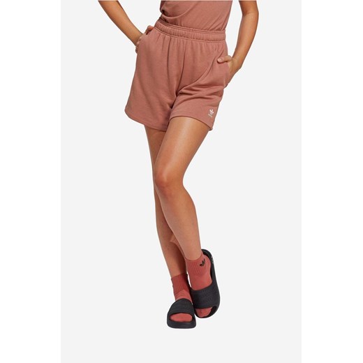 adidas szorty Essentials Made with Hemp damskie kolor różowy gładkie high waist IC1507-ROZOWY ze sklepu PRM w kategorii Szorty - zdjęcie 161407994