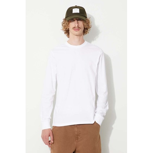 Carhartt WIP longsleeve bawełniany kolor biały gładki ze sklepu PRM w kategorii T-shirty męskie - zdjęcie 161408121