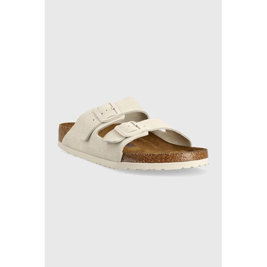 Birkenstock klapki zamszowe Arizona męskie kolor szary 1024554-lgrey 47 okazyjna cena PRM