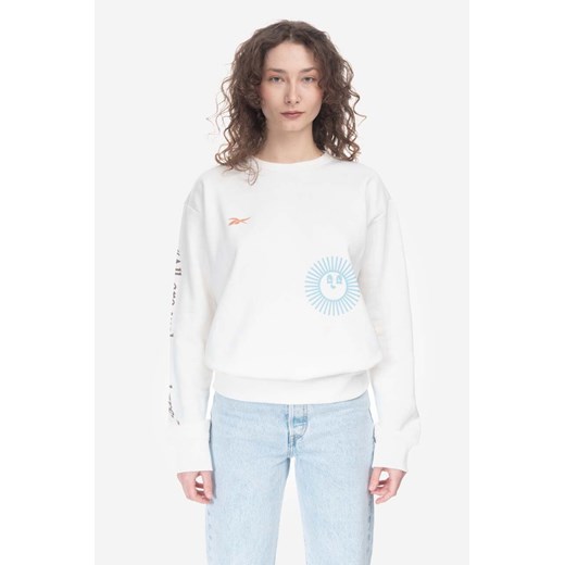 Reebok Classic bluza Classic GV Crew damska kolor biały z aplikacją HT6116-BIALY ze sklepu PRM w kategorii Bluzy damskie - zdjęcie 161408581