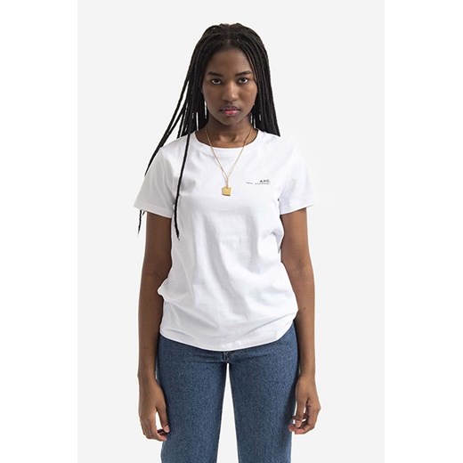 A.P.C. t-shirt bawełniany Item F kolor biały COEOP.F26012-WHITE ze sklepu PRM w kategorii Bluzki damskie - zdjęcie 161409192