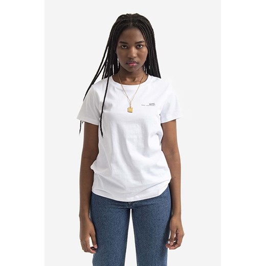 A.P.C. t-shirt bawełniany Item F kolor biały COEOP.F26012-WHITE M PRM promocyjna cena
