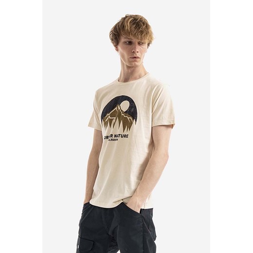 Fjallraven t-shirt bawełniany Nature kolor beżowy z nadrukiem F87053.113-113 ze sklepu PRM w kategorii T-shirty męskie - zdjęcie 161409271