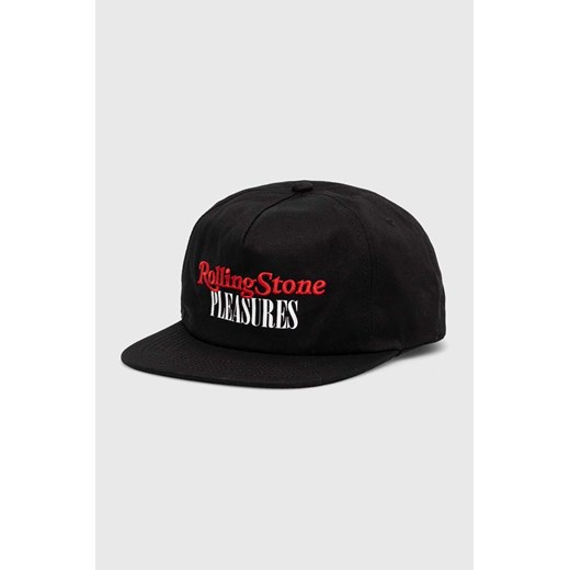 PLEASURES czapka z daszkiem bawełniana kolor czarny z aplikacją ze sklepu PRM w kategorii Czapki z daszkiem damskie - zdjęcie 161409690