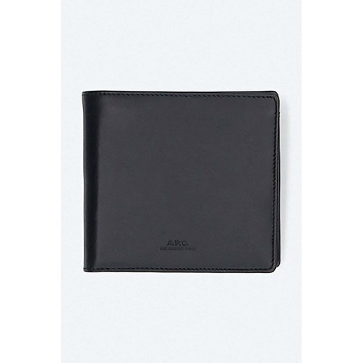 A.P.C. portfel skórzany New Portefeuille kolor czarny PXAWV.H63340-BLACK ze sklepu PRM w kategorii Portfele damskie - zdjęcie 161410303