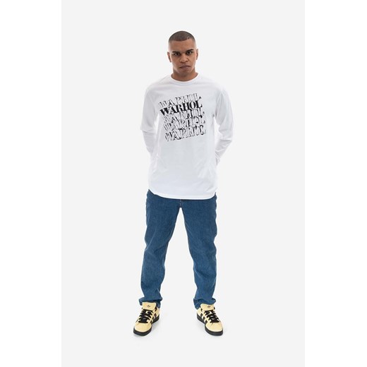 Maharishi longsleeve bawełniany kolor biały z nadrukiem 9923.WHITE-WHITE Maharishi XL PRM