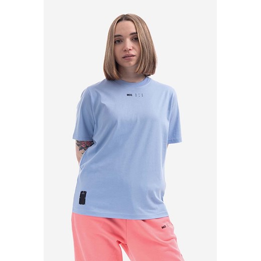 MCQ t-shirt bawełniany kolor niebieski 624665RSJ785355-BLUE ze sklepu PRM w kategorii Bluzki damskie - zdjęcie 161410950