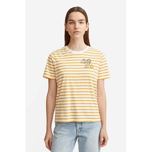 Wood Wood t-shirt bawełniany x Garfield kolor biały 30042502.2222-WHITE/O ze sklepu PRM w kategorii Bluzki damskie - zdjęcie 161411690