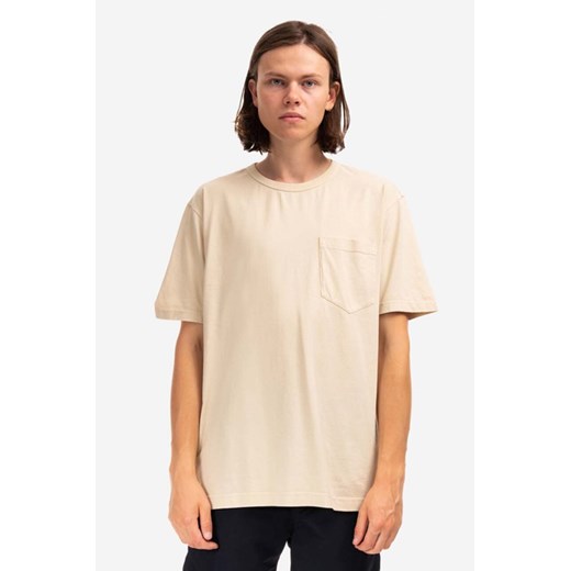Norse Projects t-shirt bawełniany kolor beżowy gładki N01.0581.2064-2064 ze sklepu PRM w kategorii T-shirty męskie - zdjęcie 161411760