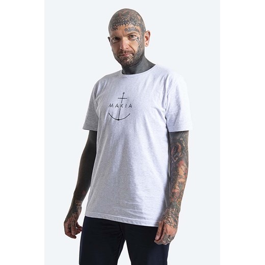 Makia t-shirt bawełniany Ankra kolor szary z nadrukiem  Ankra M21289 910 M21289-910 ze sklepu PRM w kategorii T-shirty męskie - zdjęcie 161411821