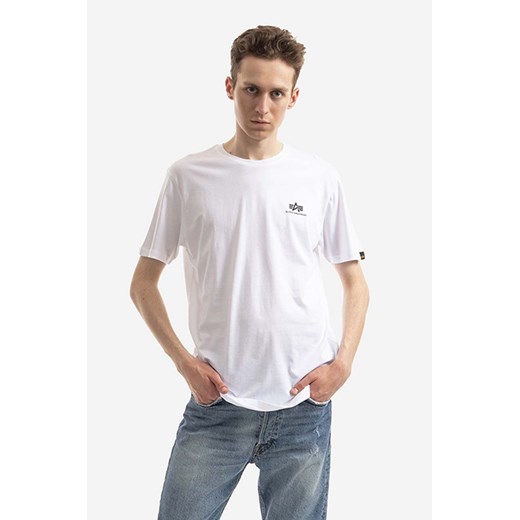 Alpha Industries t-shirt bawełniany kolor biały z nadrukiem 128507CP.573-BIALY ze sklepu PRM w kategorii T-shirty męskie - zdjęcie 161412053