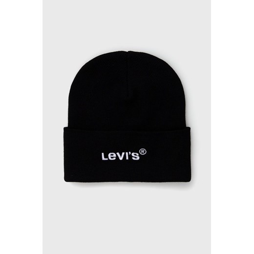 Levi's Czapka kolor czarny D5548.0006-59 ze sklepu PRM w kategorii Czapki zimowe damskie - zdjęcie 161412420