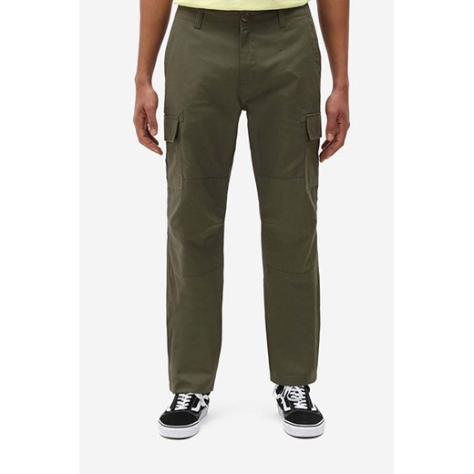 Dickies spodnie bawełniane kolor zielony proste DK0A4XDUMGR-GREEN ze sklepu PRM w kategorii Spodnie męskie - zdjęcie 161412620