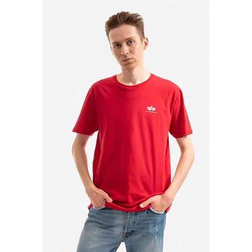 Alpha Industries t-shirt bawełniany Backprint kolor czerwony z nadrukiem 128507.328-CZERWONY ze sklepu PRM w kategorii T-shirty męskie - zdjęcie 161413043