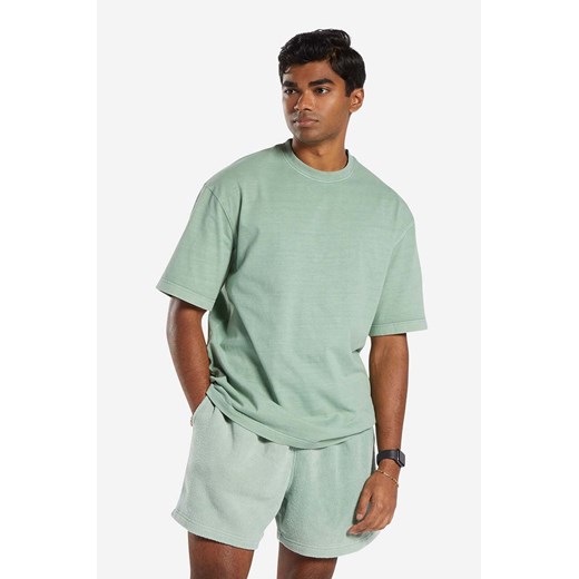 Reebok Classic t-shirt bawełniany Natural Dye kolor zielony gładki HR5103-ZIELONY ze sklepu PRM w kategorii T-shirty męskie - zdjęcie 161413053