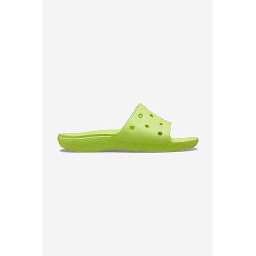 Crocs klapki Classic Slide damskie kolor zielony 206121.LIMEADE-LIME ze sklepu PRM w kategorii Klapki damskie - zdjęcie 161413452
