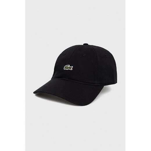 Lacoste czapka z daszkiem bawełniana kolor czarny z aplikacją RK0491-031 ze sklepu PRM w kategorii Czapki z daszkiem damskie - zdjęcie 161414004