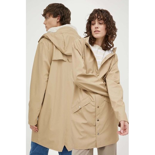 Rains kurtka przeciwdeszczowa 12020 Long Jacket kolor beżowy przejściowa 12020.24-24Sand ze sklepu PRM w kategorii Kurtki damskie - zdjęcie 161414161