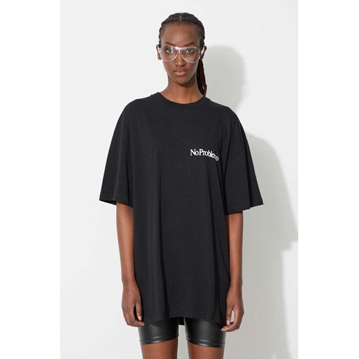 Aries t-shirt bawełniany kolor czarny ze sklepu PRM w kategorii Bluzki damskie - zdjęcie 161414210