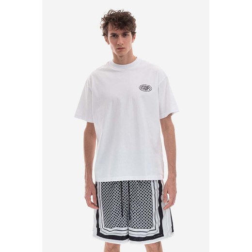 STAMPD t-shirt bawełniany kolor biały gładki SLA.M2846TE-WHT ze sklepu PRM w kategorii T-shirty męskie - zdjęcie 161415082