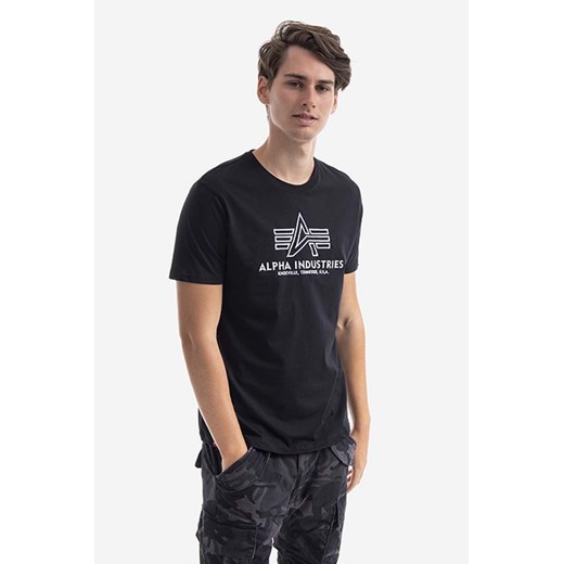 Alpha Industries t-shirt bawełniany kolor czarny z aplikacją 118505.95-CZARNY ze sklepu PRM w kategorii T-shirty męskie - zdjęcie 161415244