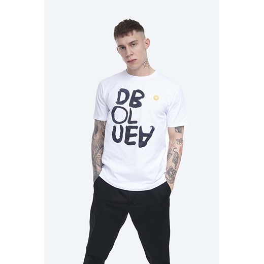 Wood Wood t-shirt bawełniany Ace T shirt kolor biały z nadrukiem 10115705.2222-BRIGHTW ze sklepu PRM w kategorii T-shirty męskie - zdjęcie 161415253