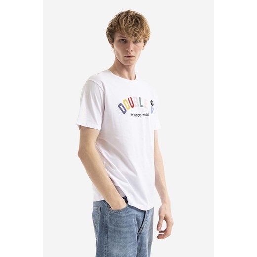 Wood Wood t-shirt bawełniany Ace Arch T-shirt kolor biały z nadrukiem 10285702.2222-WHITE ze sklepu PRM w kategorii T-shirty męskie - zdjęcie 161415254