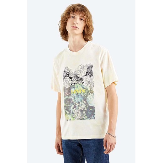 Levi's t-shirt bawełniany Relaxed Fit Tee Sketch kolor beżowy z nadrukiem 16143.0153-KREMOWY ze sklepu PRM w kategorii T-shirty męskie - zdjęcie 161415314