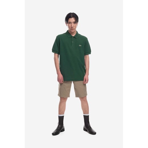 Lacoste polo bawełniane Piqué Polo Shirt L1221 70V kolor zielony gładki L1221.70V-70V ze sklepu PRM w kategorii T-shirty męskie - zdjęcie 161415320