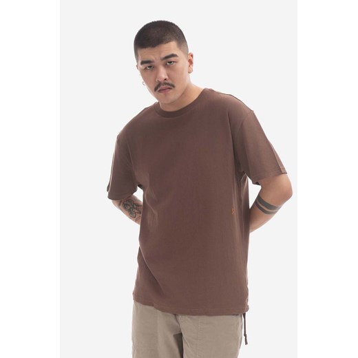 KSUBI t-shirt bawełniany kolor brązowy gładki MPS23TE024-BROWN Ksubi L PRM okazja