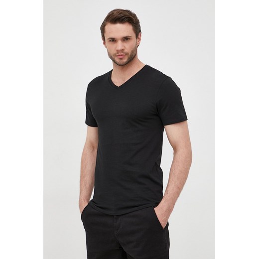 Lacoste T-shirt bawełniany (3-pack) TH3374 kolor czarny gładki TH3374-001 Lacoste L promocja PRM