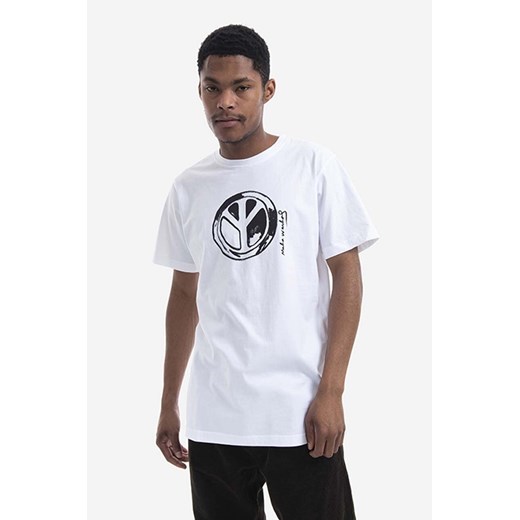 Maharishi t-shirt bawełniany Warhol Peace T-Shirt kolor biały z nadrukiem 9491.WHITE-WHITE ze sklepu PRM w kategorii T-shirty męskie - zdjęcie 161415493