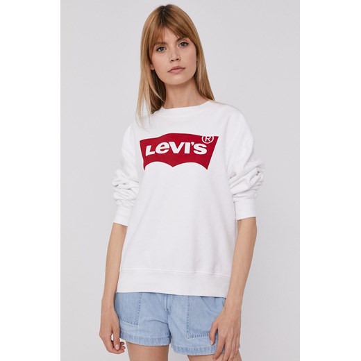 Levi's Bluza damska kolor biały gładka 18686.0011-Neutrals ze sklepu PRM w kategorii Bluzy damskie - zdjęcie 161415852